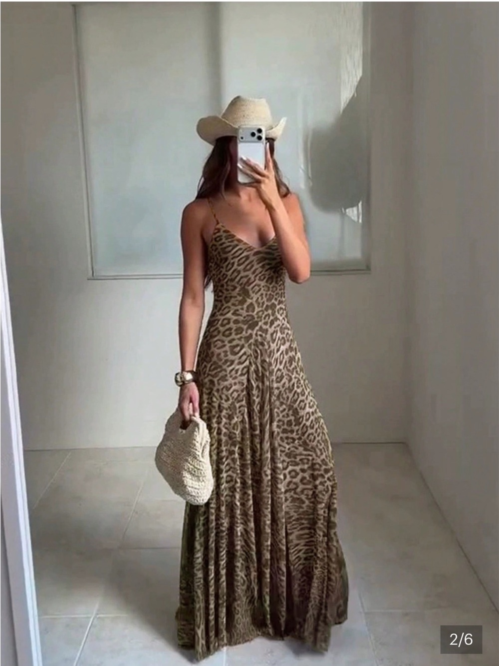 Zara Leopard Print Cami Maxi Dress